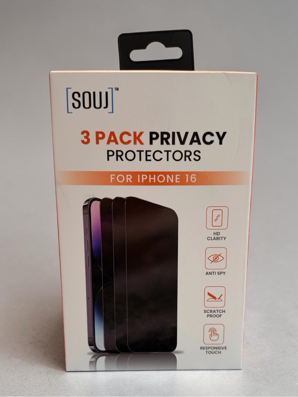 3-Pack Privacy Screen Protectors for iPhone 16 - New In Box